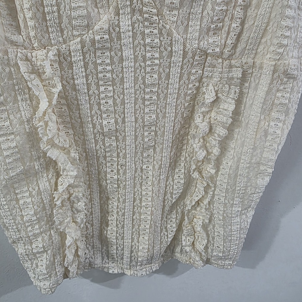 Vintage Y2K No Boundaries Womens Babydoll Lace Tank Top Size Large Ivory Fairy - Picture 3 of 7